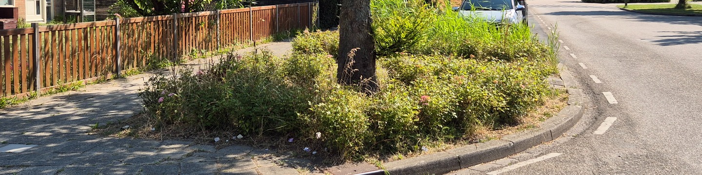 Pantvak langs weg